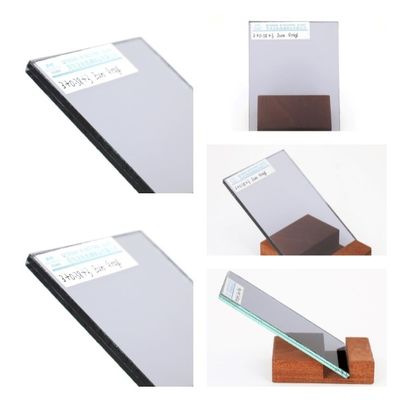Vidro laminado a flutuar de cor Euro cinza para janela / porta / parede de cortina