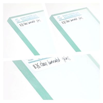 Vidro de flutuação PVB Vidro laminado temperado transparente Alta segurança 4,38 mm - 25,52 mm